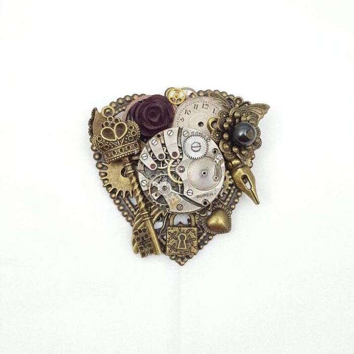 Steampunk Dark Heart Brooch