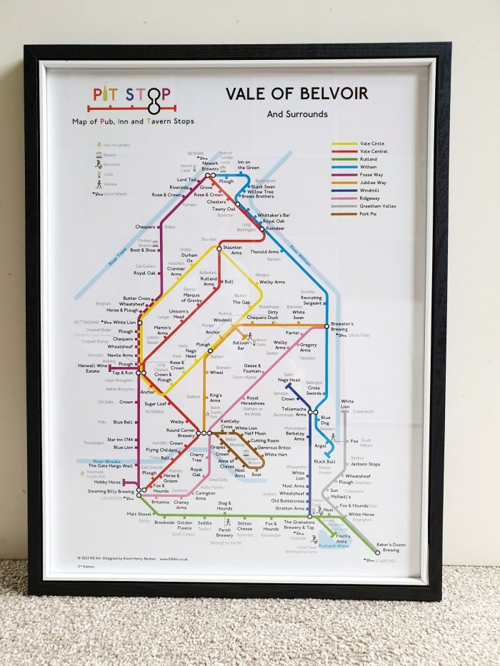 Vale of Belvoir PITSTOP map of Pubs, Inns and Taverns